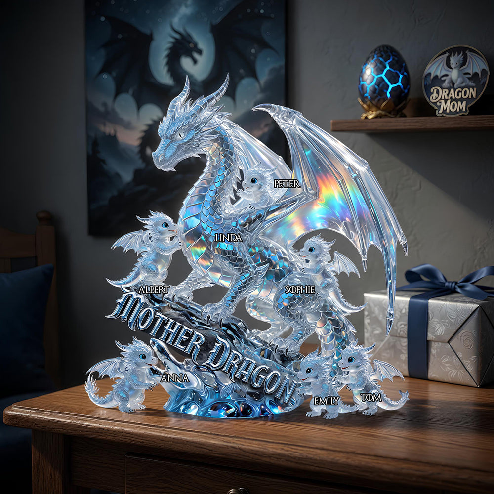 Magnificent Ice Dragon Mom Acrylic Plaque - Personalized Gifts For Mom 02QHDT200426-Homacus