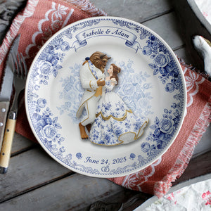 Fairytale Love Story Round Plate - Personalized Gift For Couples 07PALU131025-Homacus