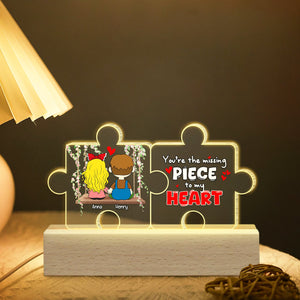 Personalized Gifts For Couple 3D LED Light You're The Missing Piece To My Heart 05KALU191224HG-Homacus