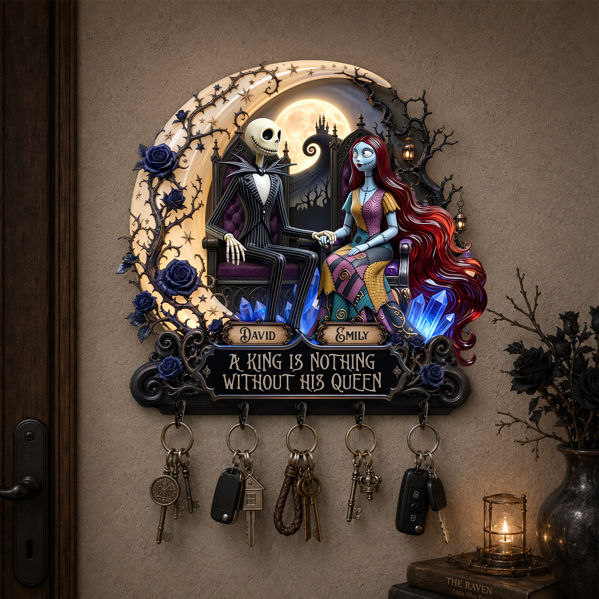 Gothic Royal Couple Acrylic Key Hanger - Personalized Gifts For Couple 01PADH180726-Homacus