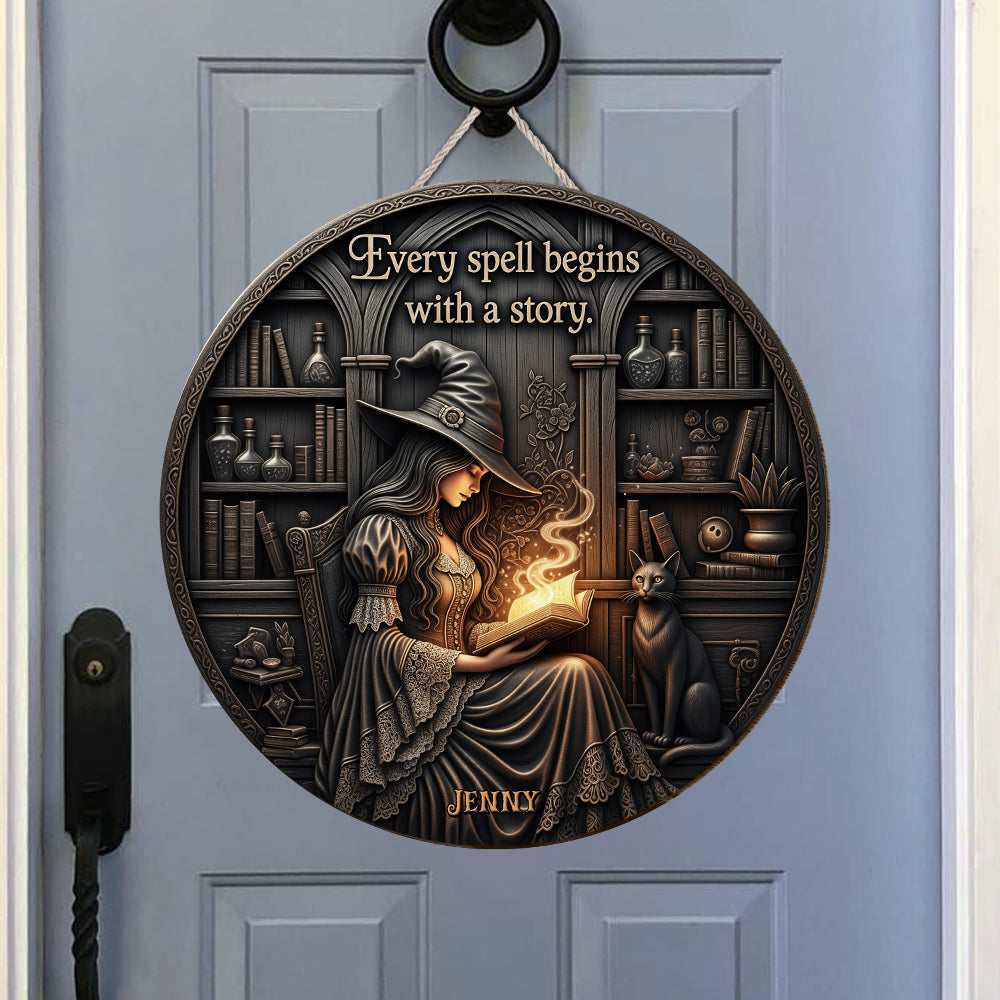 Spooky Metal Sign Personalized Gifts For Witch Lovers 02pgtn180725-Homacus