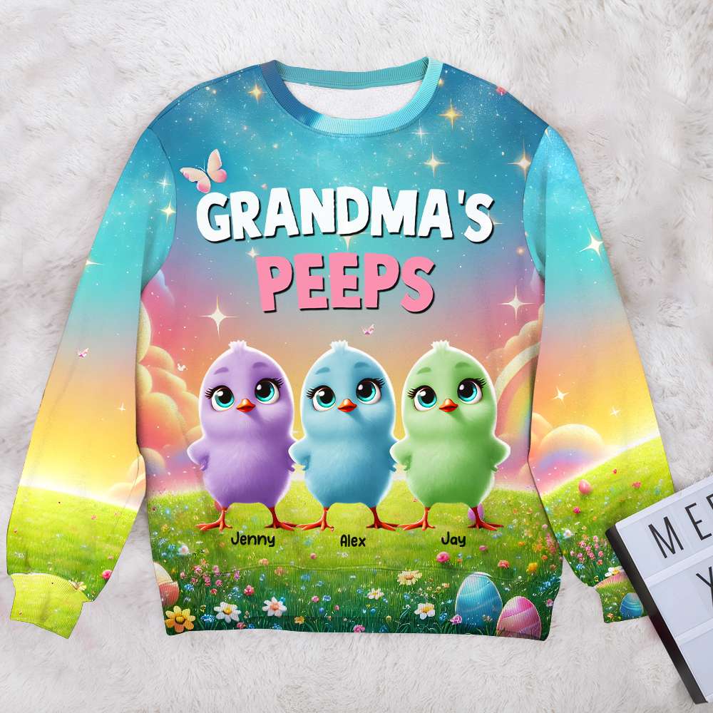 Personalized Gifts For Easter Day Grandma 3d Shirt, Chick Peeps 01TGMH120225-Homacus