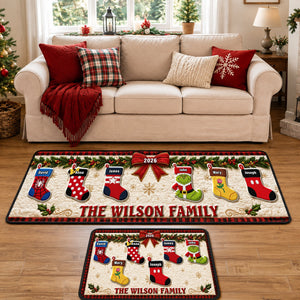 Festive Stockings Runner Rug - Personalized Christmas Gifts For Family 07naqn220826