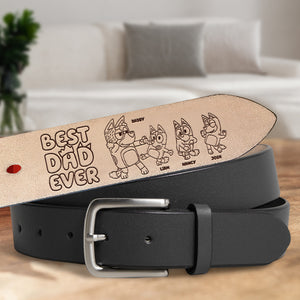Personalized Gifts For Dad Leather Belt With Secret Message 01OHPU030524 Dog Family-Homacus