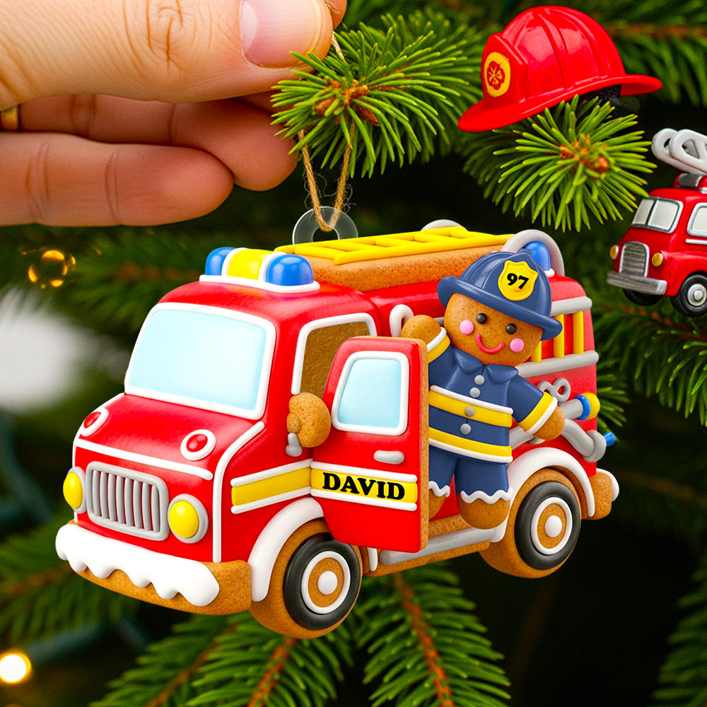 Firefighter Gingerbread Ornament Personalzied Gifts For Firefighters 04PGDT160825 - Ornament - GoDuckee
