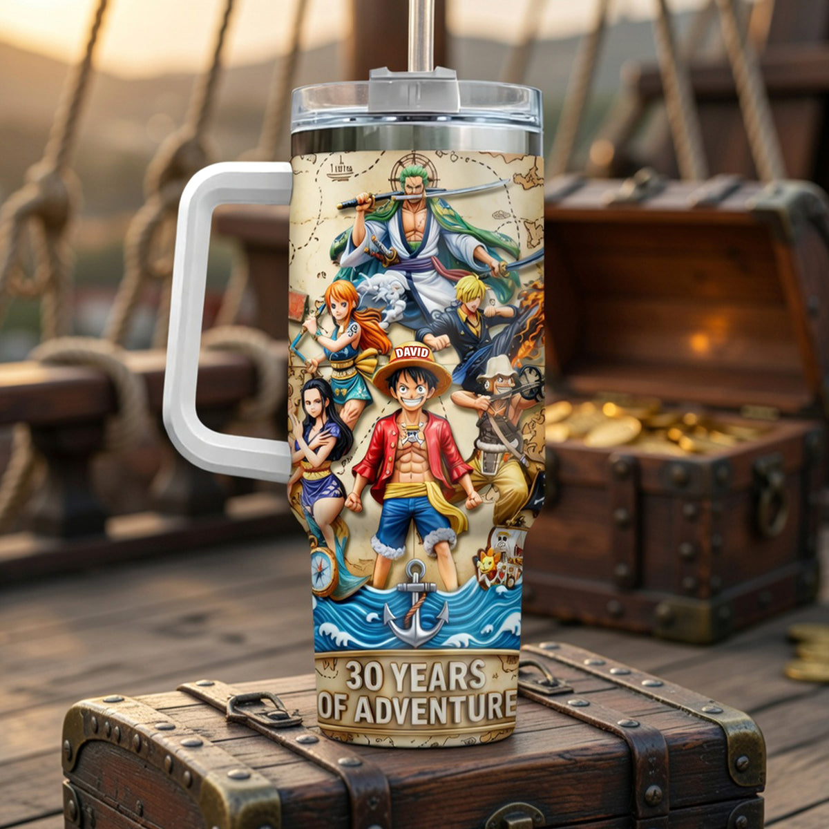 30 Years Of Adventure Tumbler With Handle - Personalized Gifts For Anime Lover 01toqn160626-Homacus