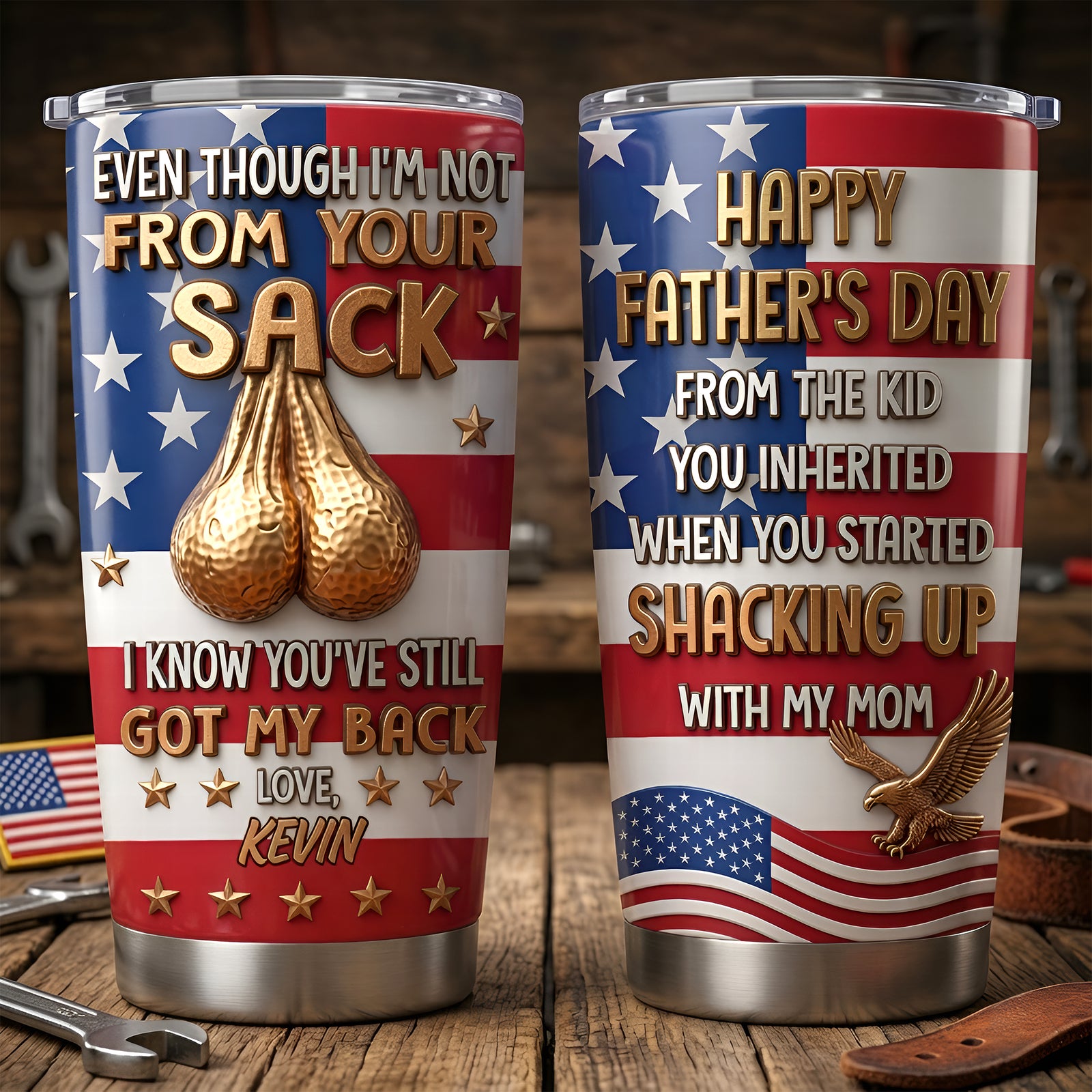 USA Step Dad 20oz Tumbler - Personalized Gifts For Step Dad 07tyqn060526-Homacus