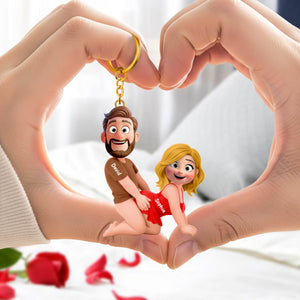 Naughty Couple Keychain - Personalized Gifts For Couple 05naqn140126-Homacus