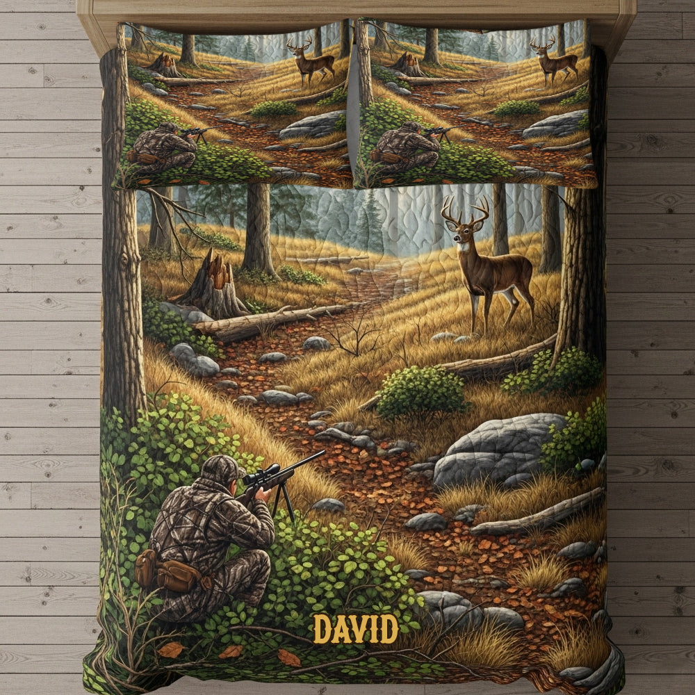 Deer Hunting Personalized Gifts For Hunting Lovers Quilt Bedding Set Special Line 05totn150725-Homacus