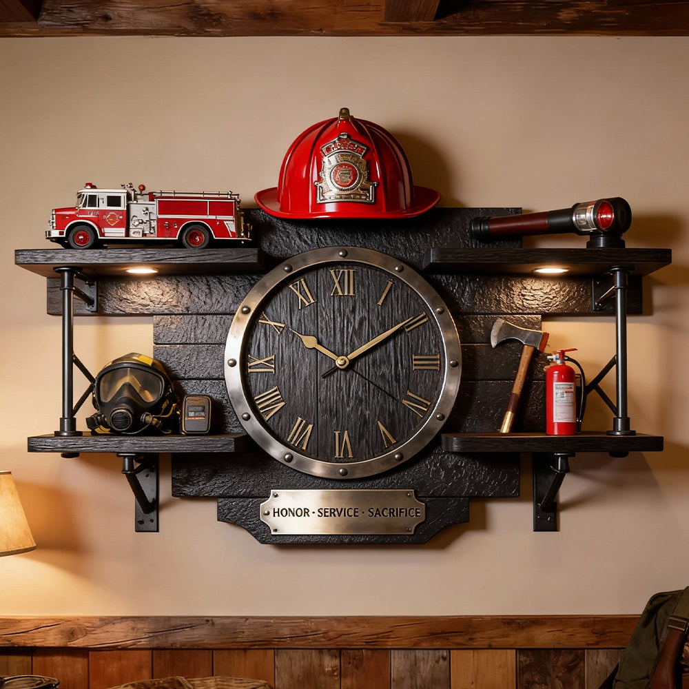 Personalized Gifts For Firefighters Acrylic Hanging Wall Clock 04TOTN261225-Homacus