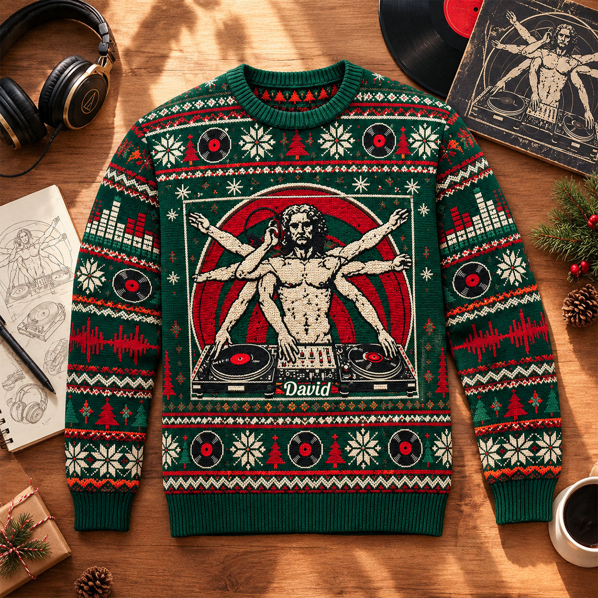 Funny DJ Ugly Sweater - Personalized Gifts For Christmas 05nadh131026-Homacus