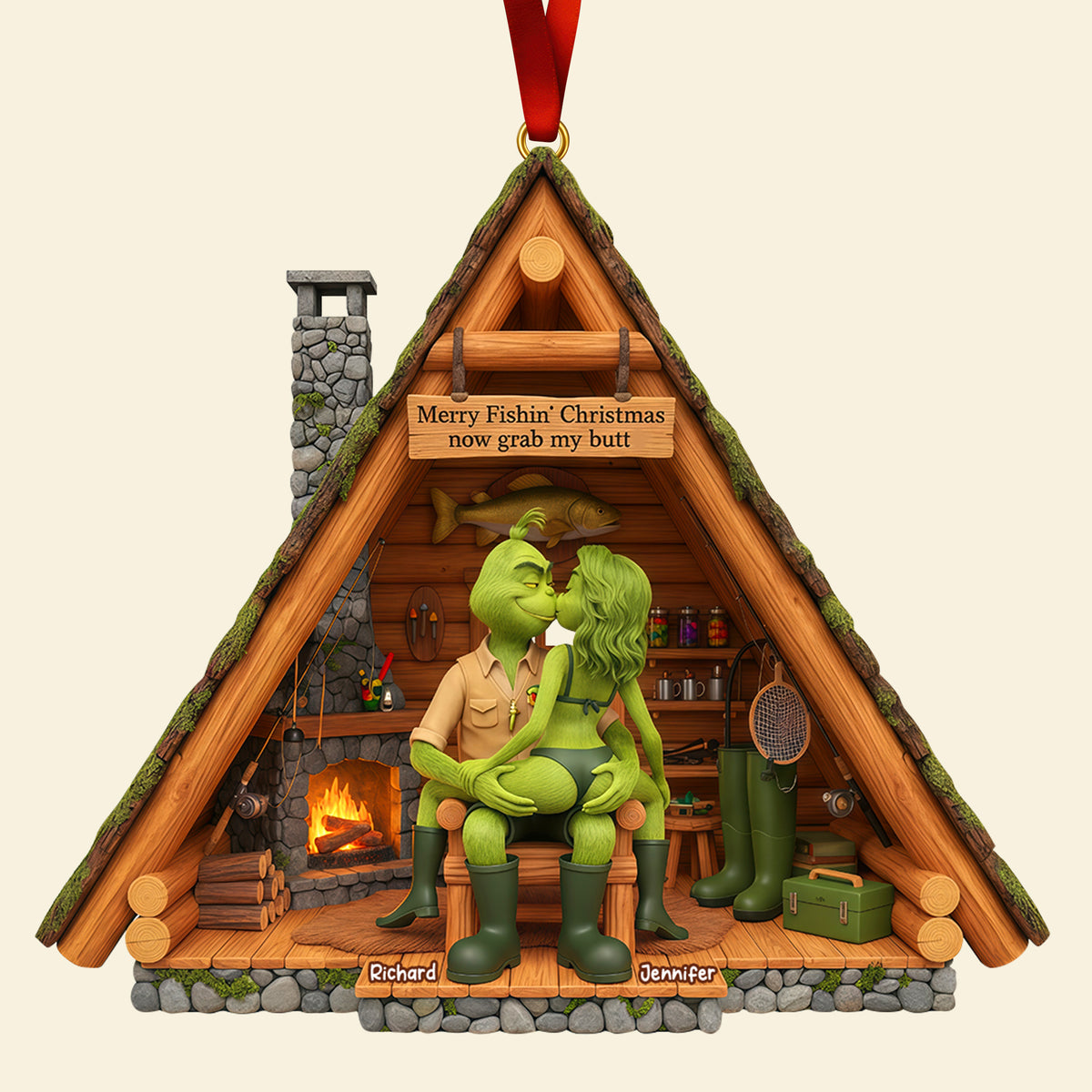 Naughty Couple Fishing Ornament - Personalized Gifts For Couple 08ohqn181125-Homacus