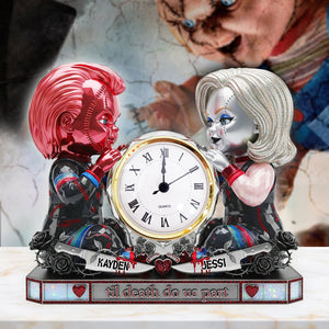 Spooky Couple Desk Clock Plaque - Personalized Gift For Couple 02OHLU040625-Homacus