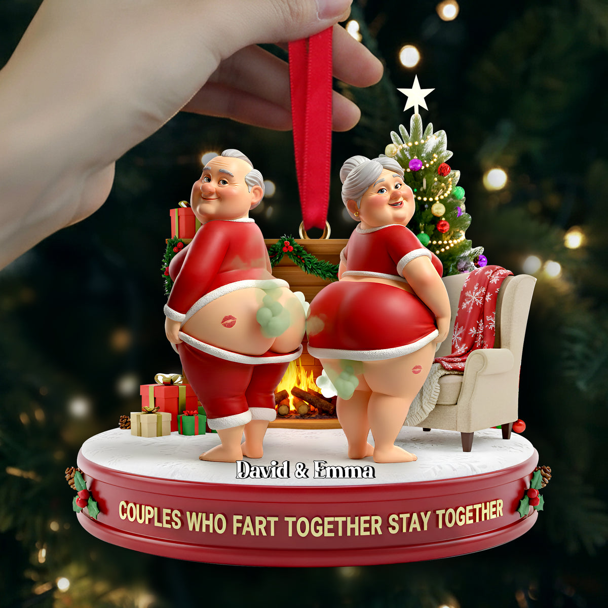 Funny Old Couple Ornament Personalzied Christmas Gifts 04OHLU211125-Homacus