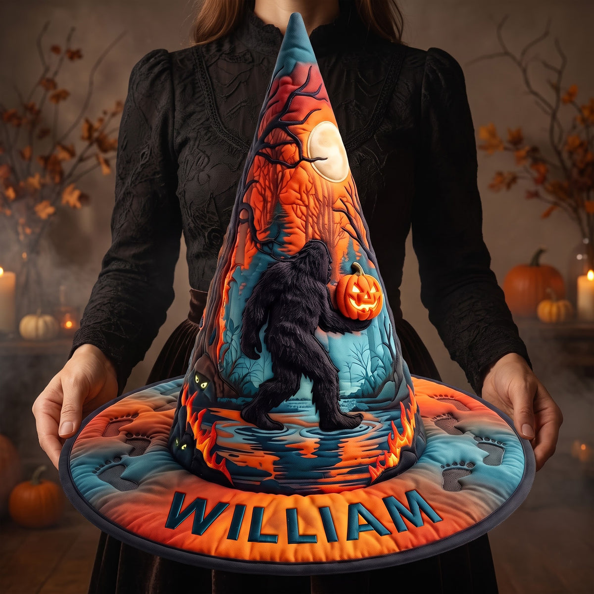 Squatching Through Halloween Quilted Witch Hat, Personalized Gifts For Bigfoot Lovers 05QHQN180826-Homacus