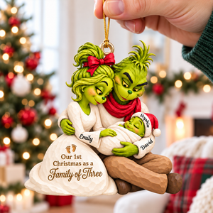 Family Of Three Acrylic Ornament - Personalized Christmas Gifts 05tyqn201026-Homacus