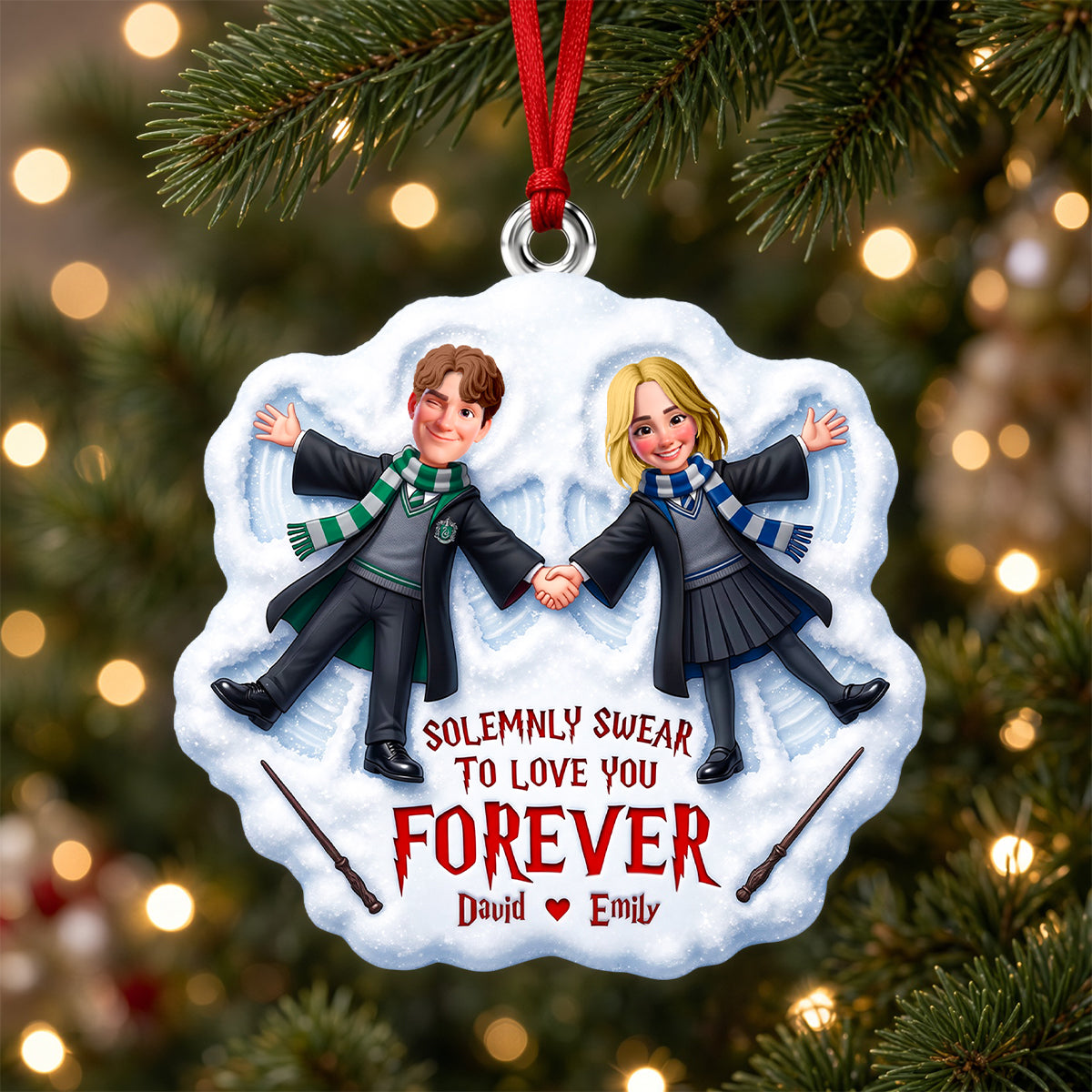 Endless Love Christmas Ornament - Personalized Gifts For Couple 06TODH280926-Homacus