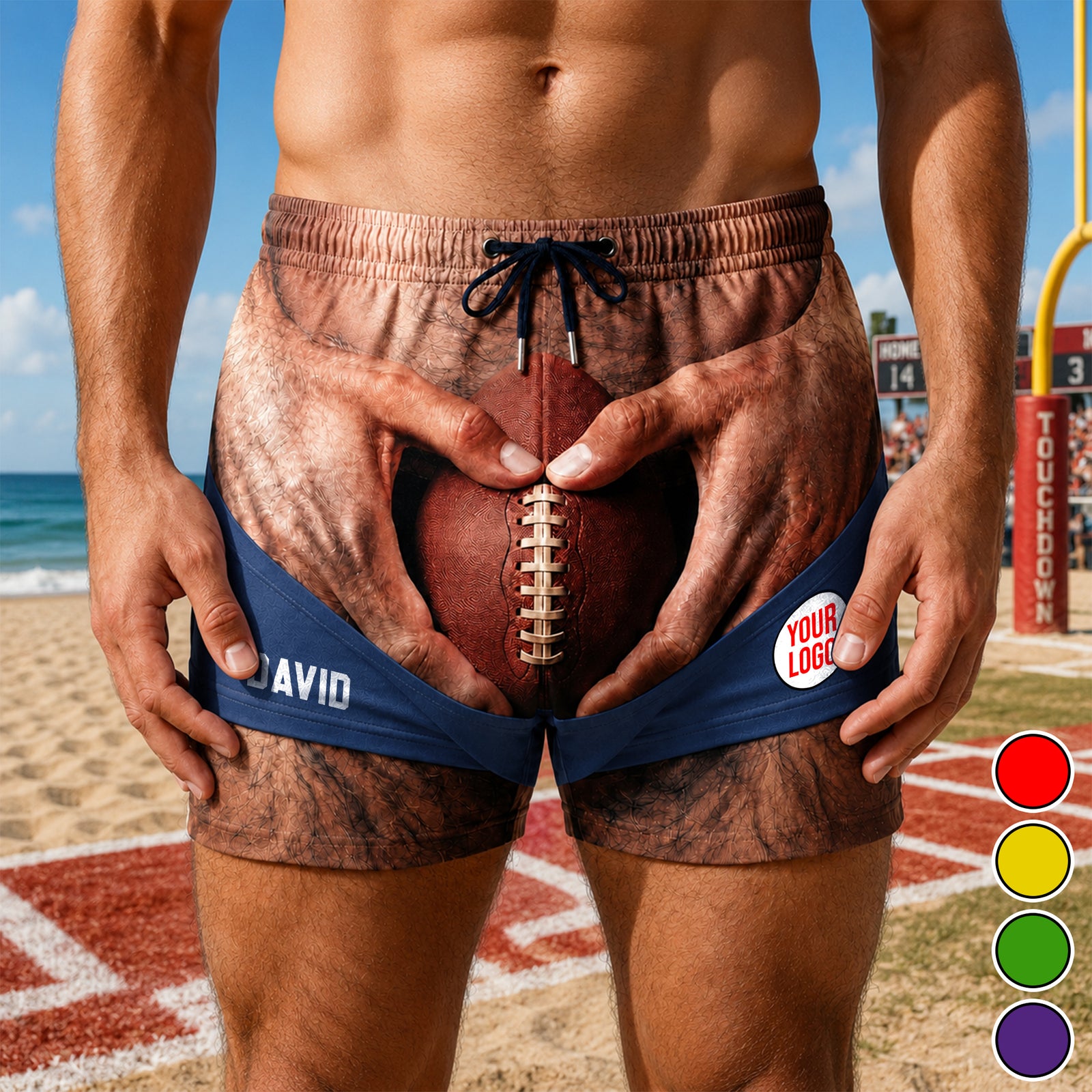 Game Day Funny Men's Beach Shorts - Personalized Gifts 01ohqn100726-Homacus