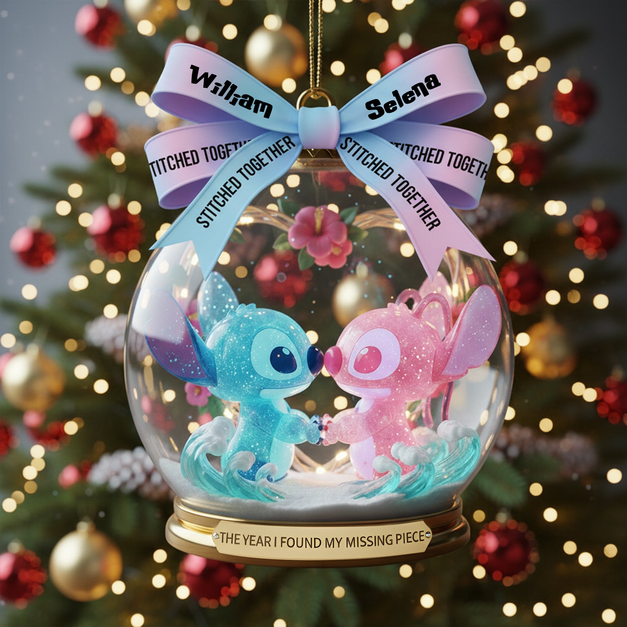 Cute Alien Couple Ornament, Personalized Gifts For Couple 07QHLU300925-Homacus