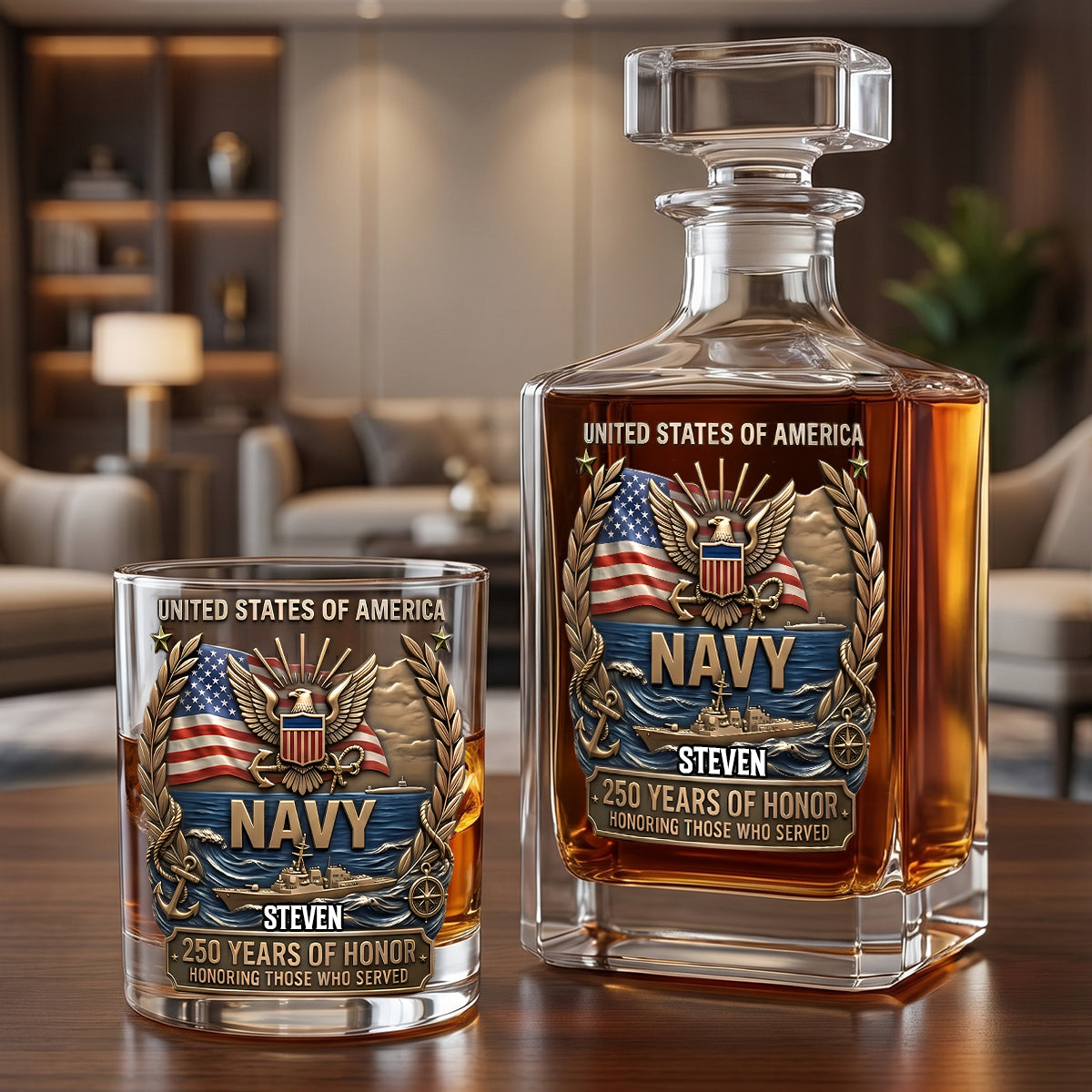 250 Years Of Honor Decanter Set - Personalized Gifts For Veterans 04tydh260626-Homacus