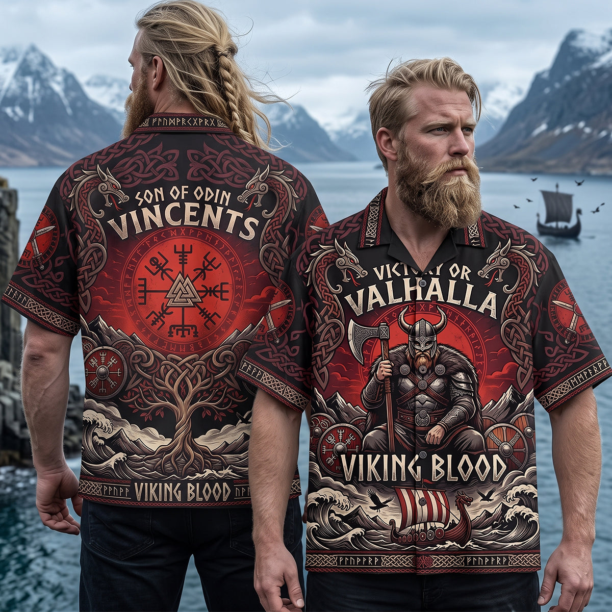 Viking Blood Hawaiian Shirt - Personalized Gifts 01patn170726-Homacus