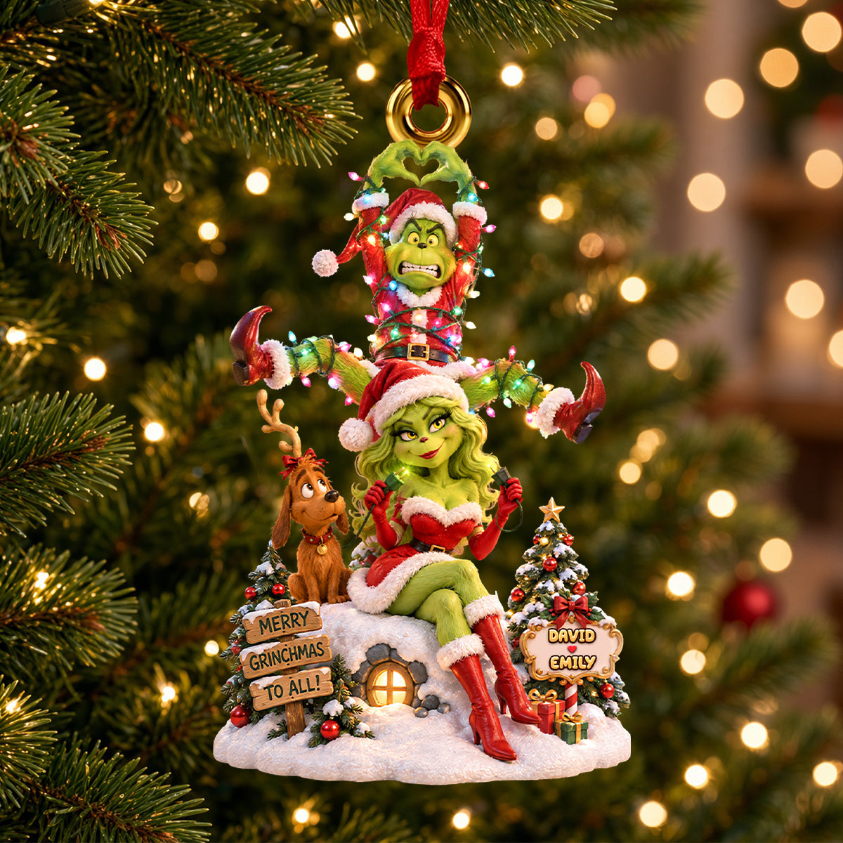 Funny Couple Light Up The Love Ornament - Personalized Christmas Gifts 07padh160926-Homacus