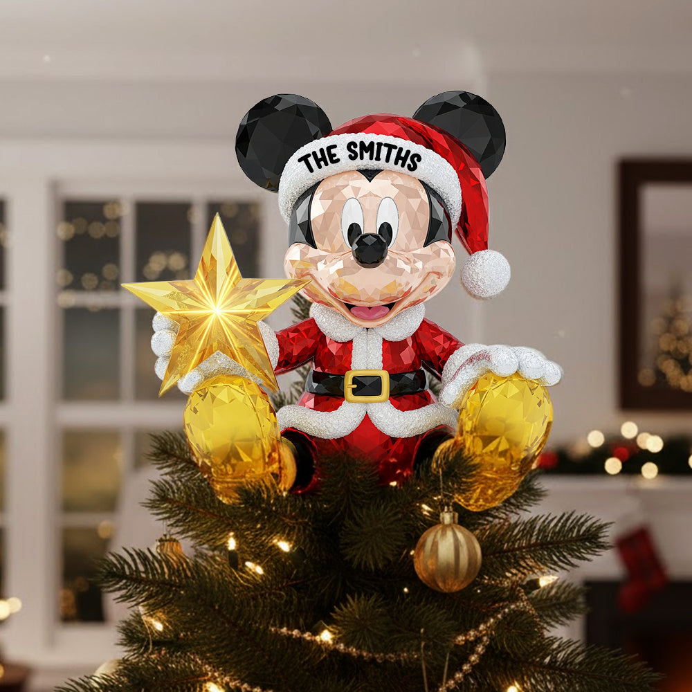 Personalized Gifts For Family Acrylic Christmas Tree Topper 07pgtn141125-Homacus