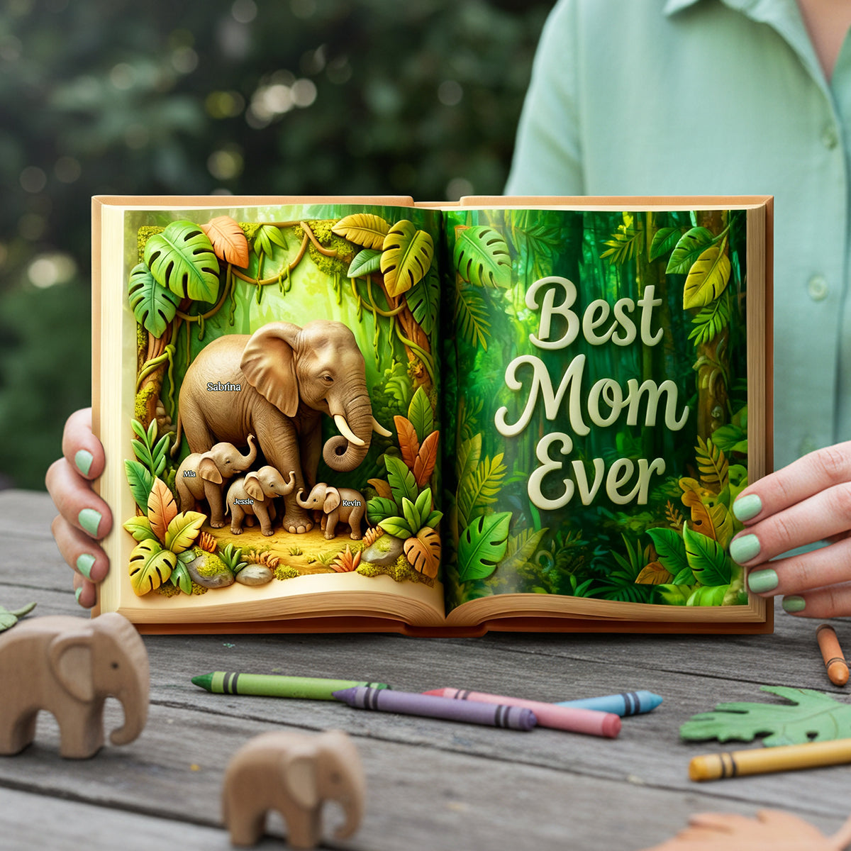 Mom And Kid Elephant Acrylic Plaque - Personalized Gifts For Mothers 03tota050226-Homacus