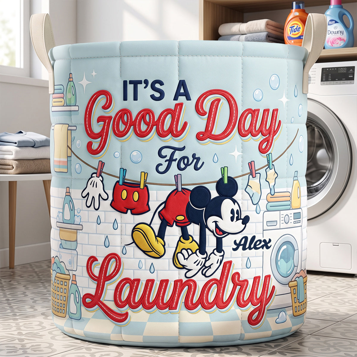 Is It A Good Day For Laundry Quilted Laundry Basket - Personalized Gifts 01natn110726-Homacus