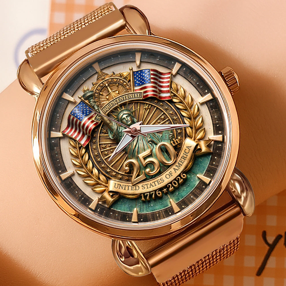 America 250th Anniversary Mesh Strap Quartz - Personalized Gifts 04paqn300126-Homacus