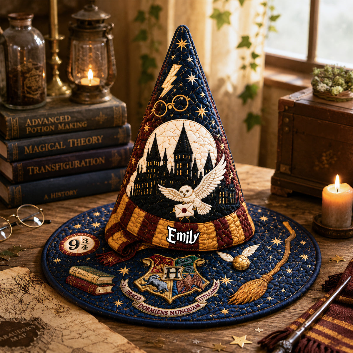 High-Fantasy World Quilted Witch Hat - Personalized Gifts 03nadh120826