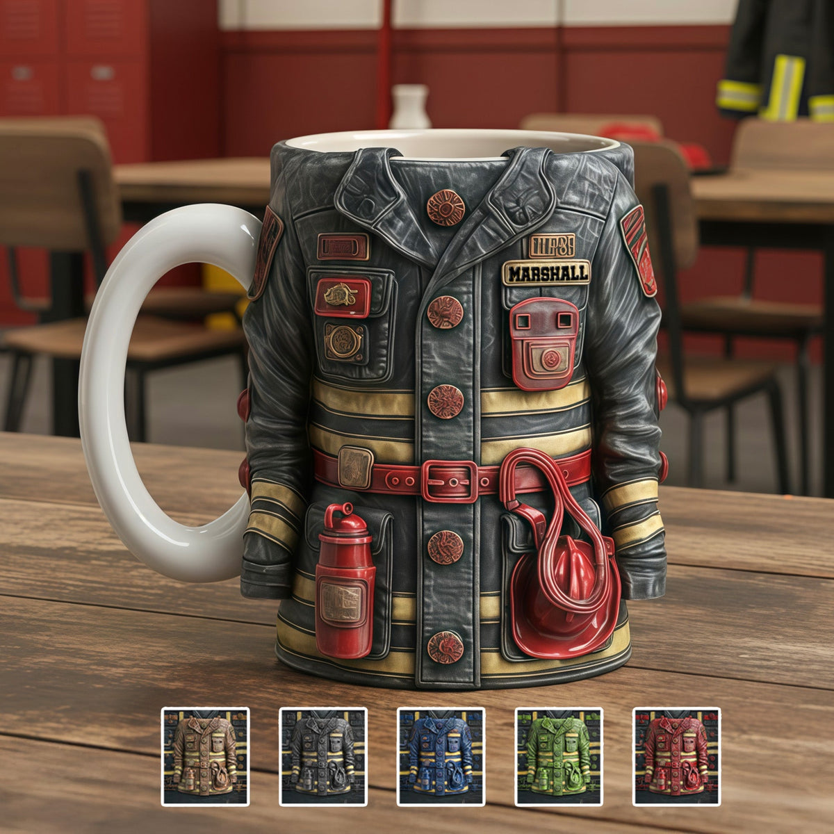 Turnout Gear Firefighter Coffee Mug - Personalized Gift For Firefighters 04OHMG301225-Homacus