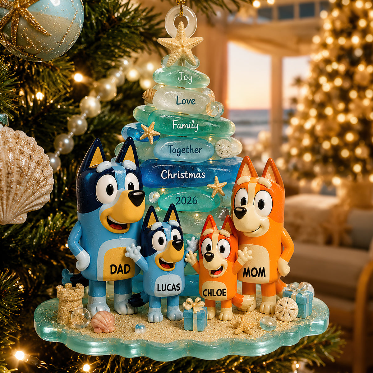 Puppy Family - Personalized Gifts For Christmas Ornament 01nadt010826-Homacus