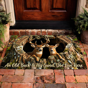 Deer Couple Doormat Personalized Gifts For Couple 06TGDT260126-Homacus