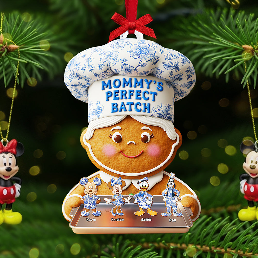 Grandma's Gingerbread Toile de Jouy Ornament - Personalized Gifts For Grandma Christmas Ornament 02PGTA170925-Homacus