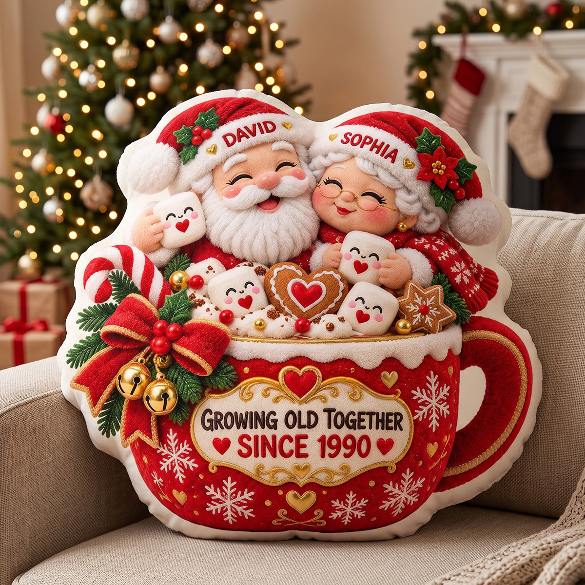 Growing Old Together Pillow - Personalized Christmas Gifts For Couple 04totn211026-Homacus