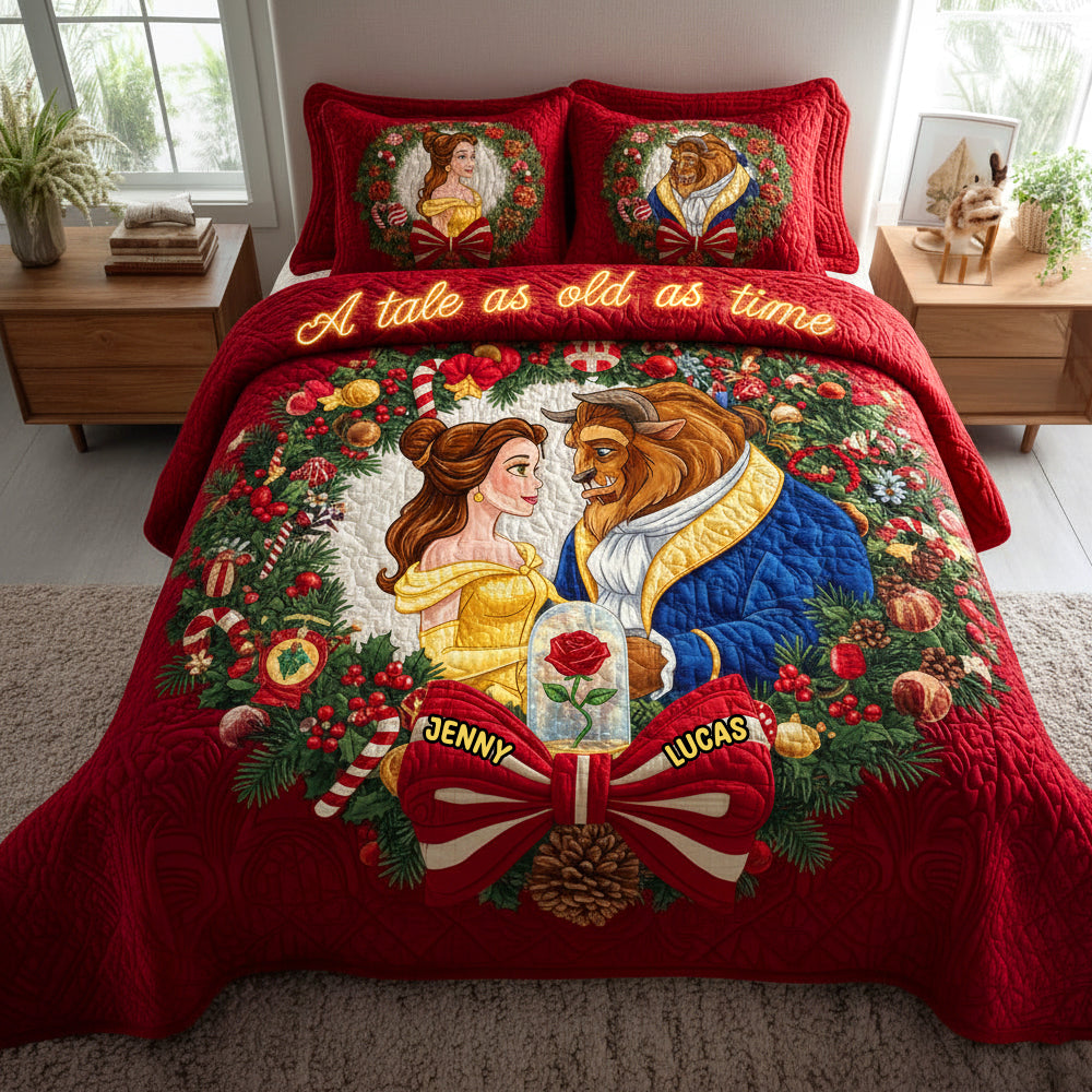 Fairy Tales Love Story Personalized Gifts For Couple Quilted Bedding Set 05hytn111025-Homacus