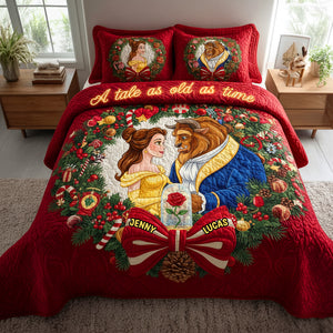 Fairy Tales Love Story Personalized Gifts For Couple Quilted Bedding Set 05hytn111025-Homacus