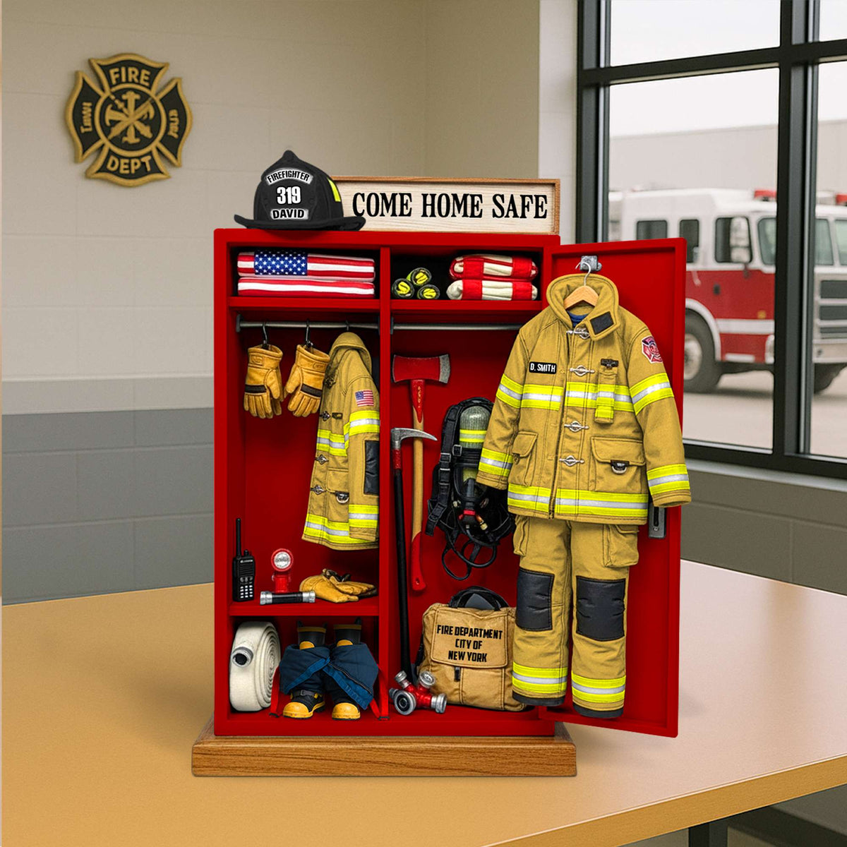 Firefighter’s Gear Locker Acrylic Plaque - Personalized Christmas Gifts For Firefighter 04QHTN060625-Homacus