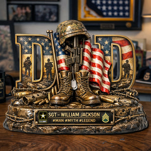 Proud Veteran Dad Acrylic Plaque - Personalized Gifts For Dad 01TYLU090326-Homacus
