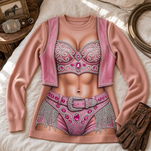 Hot Cowgirl 3D Knitted Ugly Sweater - Personalized Gifts For Cowgirls 06nalu140926-Homacus