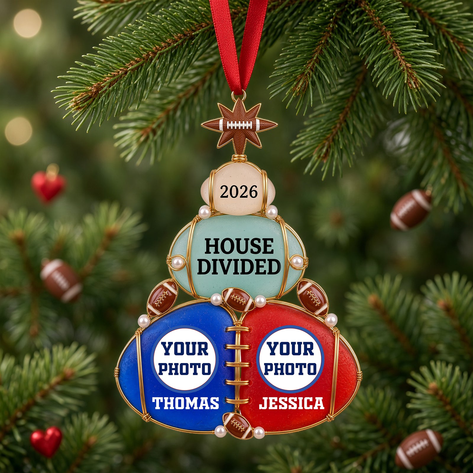 House Divided Couple Acrylic Ornament - Personalized Gifts For Couples 07HULU061026-Homacus
