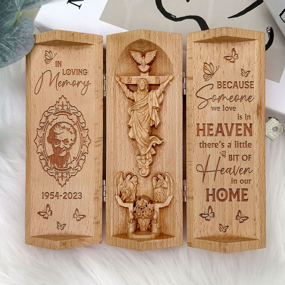 Custom Photo Gifts For Heaven Openable Wooden Cylinder Sculpture 05XQMH230125-Homacus