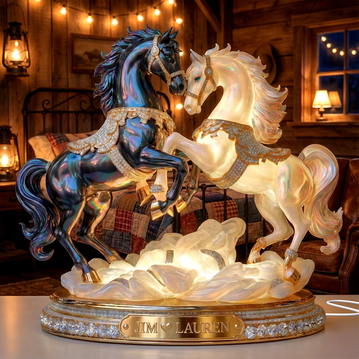 Luxury Horse Couple Light Box - Personalized Gifts For Couple & Horse Lover 06QHLU281125-Homacus