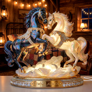 Luxury Horse Couple Light Box - Personalized Gifts For Couple & Horse Lover 06QHLU281125-Homacus
