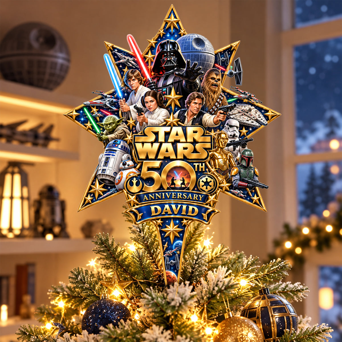 50th Anniversary Acrylic Christmas Tree Topper - Personalized Gifts For Cosmic Lovers 11ohlu081026-Homacus