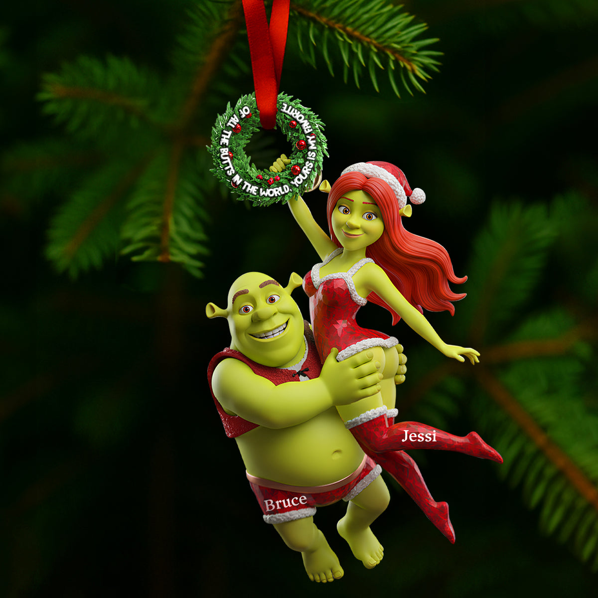Joyful Green Couple Ornament - Personalized Gifts For Couples 02OHLU071025-Homacus