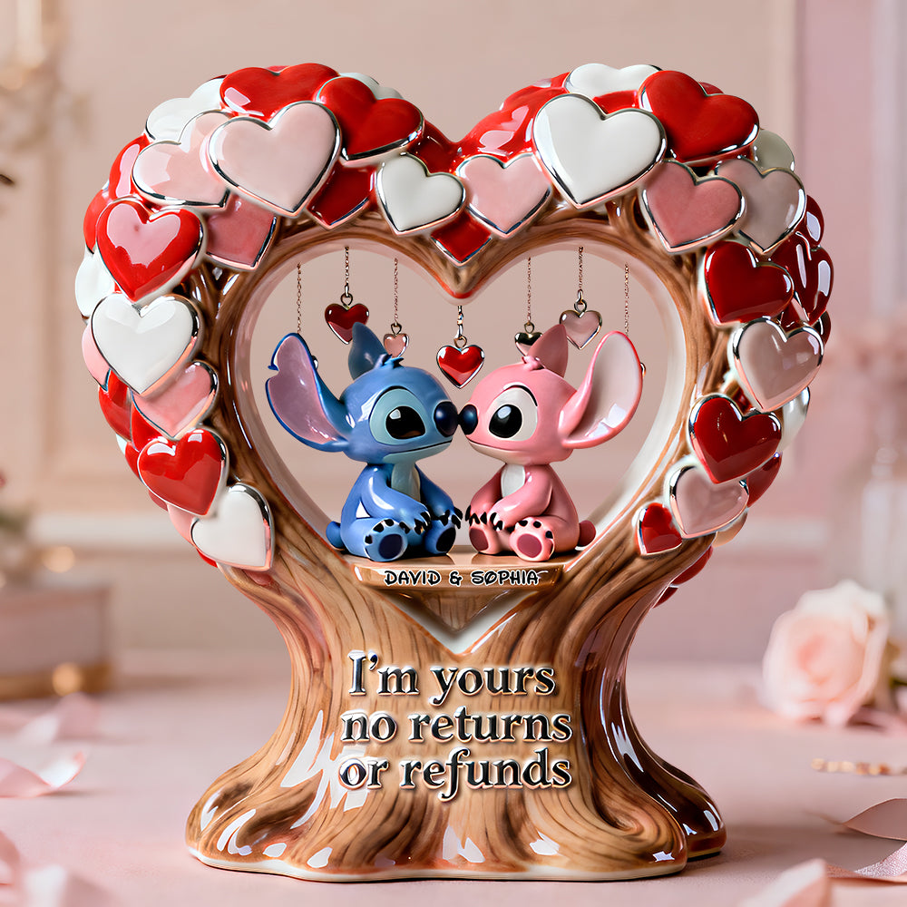Cute Alien Romance Acrylic Plaque - Personalized Gifts For Couple Plaque 02TGDT020226-Homacus