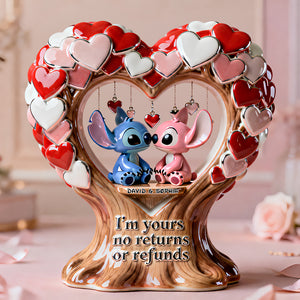 Cute Alien Romance Acrylic Plaque - Personalized Gifts For Couple Plaque 02TGDT020226-Homacus