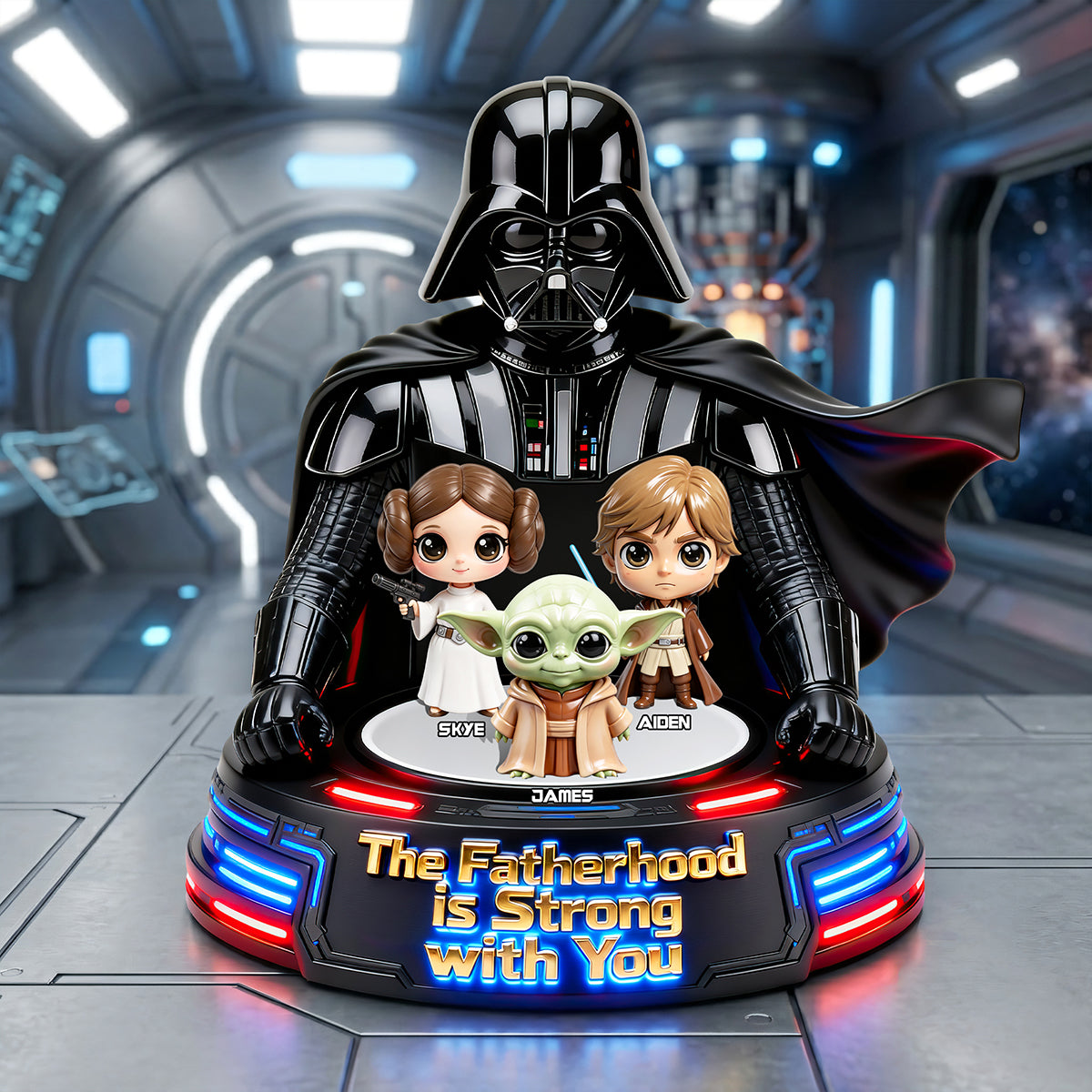 The Fatherhood Is Strong With You Acrylic Plaque - Personalized Gifts For Dad 02huta090526-Homacus